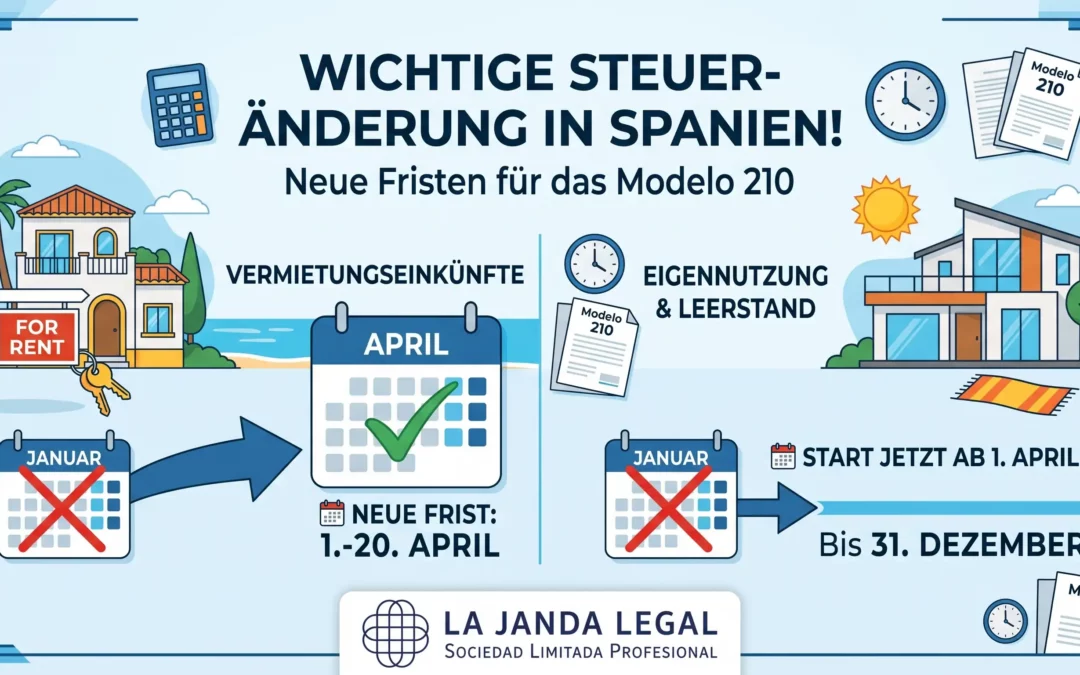 Wichtige Reform beim Modelo 210: Neue Fristen und Meldepflichten für Immobilienbesitzer in Spanien
